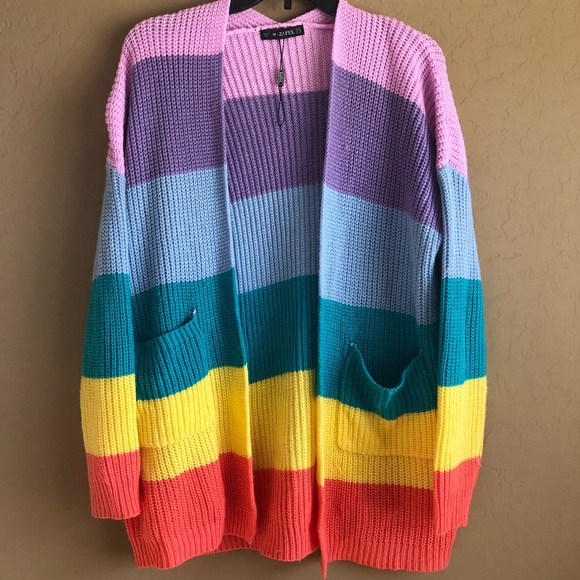 Zaful Sweaters - Rainbow Stripe Sweater